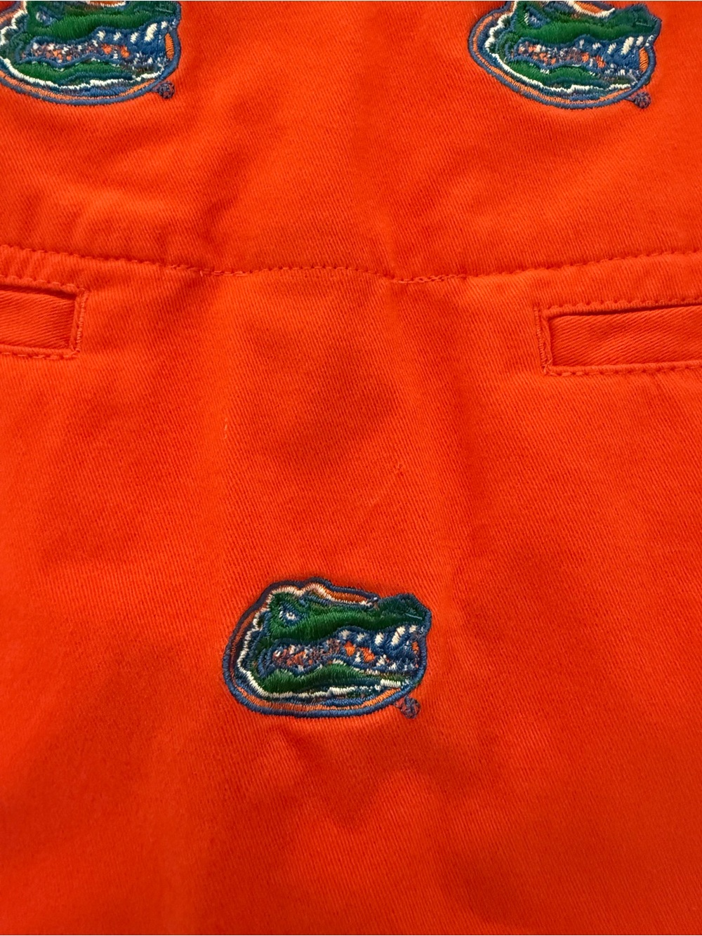 Penningtons Bright Orange Mini Skirt with Blue Embroidered Logos - Picture 10 of 10